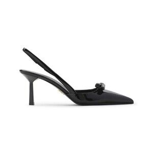 Prada Slingback Pumps With Decorative Bow And Glossy Finish - NWT